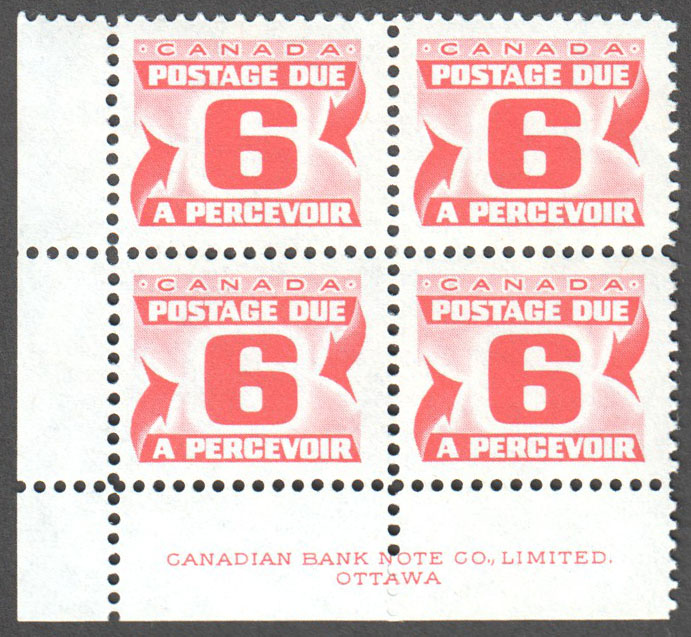 Canada Scott J33i MNH PB LL - Click Image to Close
